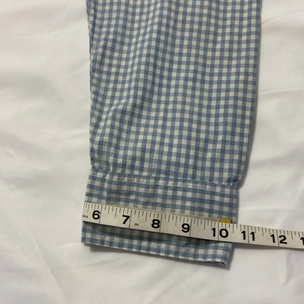 J.CREW,,SECRET WASH,LIGHT BLUE & WHITE,CHECKERED,BUTTON DOWN,MEN SHIRT.S…